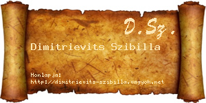 Dimitrievits Szibilla névjegykártya